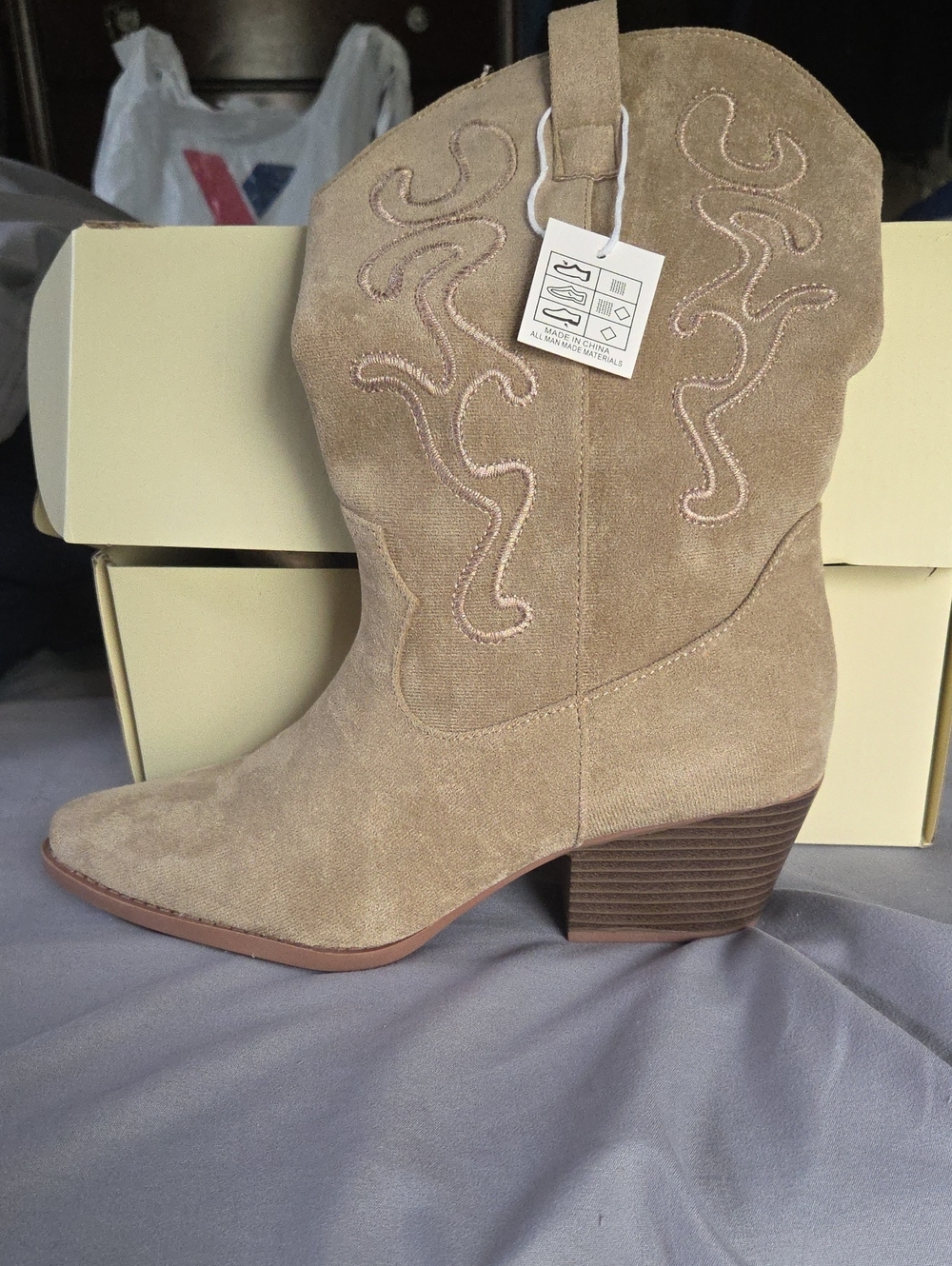 J.Adams Roundup Western Cowboy Boots Khaki Size 9 NWT